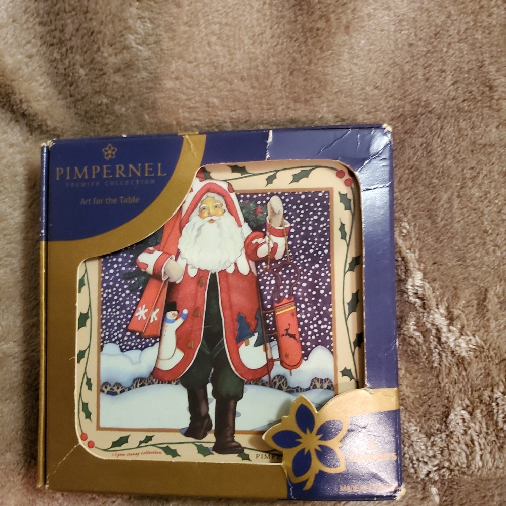 Pimpernel St Nick Vintage Coaster Set of 6 NIB